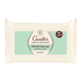 Cavaillès dermato 48h lingettes déodorantes x15 — soin hygiène et fraîcheur aisselles sensibles