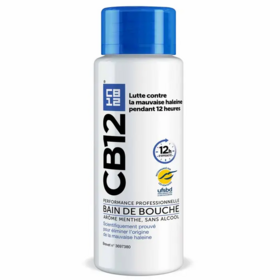 CB12 Bain de Bouche 12h d’Haleine Fraîche Sans Alcool Arôme Menthe 250 ml haleine & protection