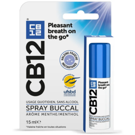 CB12 Spray Haleine Fraîche Sans Alcool Arôme Menthe 15 ml fraîcheur immédiate & neutralisation