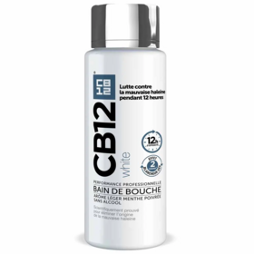 CB12 Bain de Bouche Dents Blanches Haleine Fraîche 12h 250 ml blancheur & fraîcheur durable