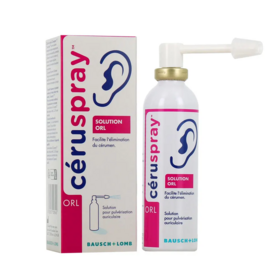 Bausch & Lomb Ceruspray Solution pour pulvérisation auriculaire 50 ml – Nettoyage et confort de l’oreille