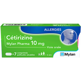 Cétirizine - Rhinite Allergique Urticaire Chronique 10 mg - 7 comprimés