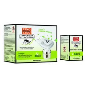 Cinq Sur Cinq Citriodora diffuseur anti-moustiques 45 utilisations de 8 H