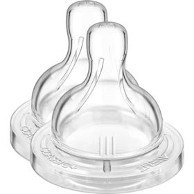 CLASSIC+ - Tétine + 6 mois Silicone Débit Rapide - Lot de 2 tétines