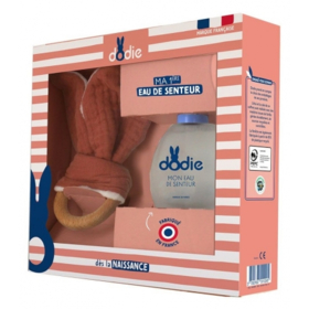 COFFRET BEBE - Ma 1ère Eau de Senteur - Eau de   Senteur 50 ml + 1 Doudou de Dentition Hochet Terracotta