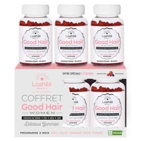 COFFRET GOOD HAIR - Women Anti-Chute Cheveux - Lot de 3 x 60 gommes