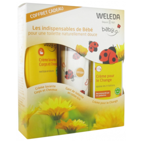 COFFRET - Les Indispensables de Bébé - Crème Lavante 200 ml + Crème pour le Change 75 ml + Gant de Toilette