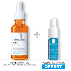 La Roche-Posay Pure Vitamin C10 Sérum Rénovateur Eclat 30 ml + Hyalu B5 Sérum Réparateur 10 ml Offert