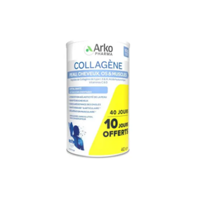 Arkopharma Collagène peaux cheveux os et muscles 480g – peptides de collagène types I II III, acide hyaluronique, vitamines C & D3