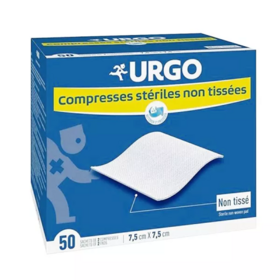 Urgo Compresses Stériles Non Tissées 7,5 x 7,5 cm – 50 sachets de 2