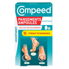 Compeed Ampoules Assortiment 3 en 1 – 10 pansements, 3 tailles