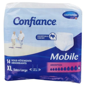 CONFIANCE - Mobile - Slip Absorbants Gouttes 10 Taille XL - 14 Slips