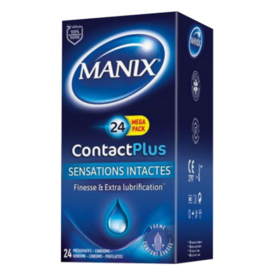CONTACT Plus - Sensations Intactes Finesse & Extra Lubrification - 24 préservatifs