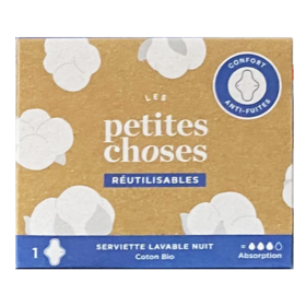 COTON BIO - Serviette Lavable Nuit - 1 Serviette