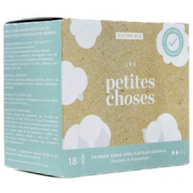 COTON BIO - Tampons Sans Applicateur - Normal - 18 unités
