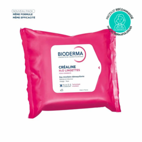 Bioderma Créaline H2O lingettes démaquillantes 25 – Peaux sensibles visage et yeux