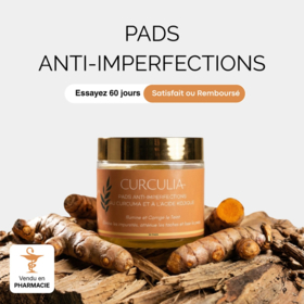 Curculia Pads Nettoyants au Curcuma 3 en 1 – anti-taches et imperfections, 30 pads