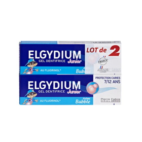 Elgydium Junior Dentifrice Bubble 7/12 ans 2 x 50 ml
