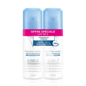 Vichy Déodorant Minéral 48H Anti-Odeur Fraîcheur Mg0 Lot de 2 x 125 ml