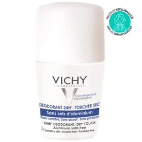 Vichy Déodorant Toucher Sec Sans Sels d'Aluminium 24H Roll-On 50 ml
