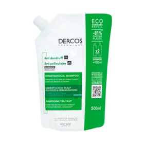 Vichy Dercos Shampooing Eco-Recharge Anti-Pelliculaire Cheveux Normaux à Gras 500ml