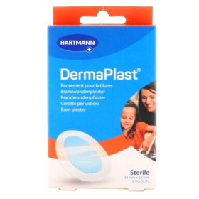 DERMAPLAST - Pansement Sterile pour Brûlures 43x68 mm - 8 Unités