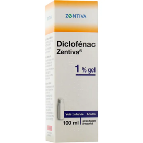 Diclofénac Zentiva 1 % Gel Flacon pressurisé 100 ml – Entorse, douleurs musculaires et tendineuses