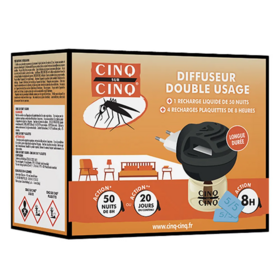 Cinq sur cinq diffuseur anti-moustiques double usage - Protection intérieure et extérieure