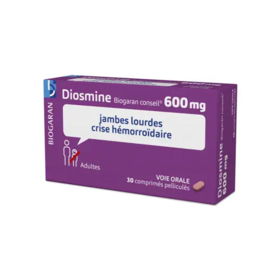 Biogaran Diosmine Jambes Lourdes Crise Hémorroïdaire 600 mg 30 comprimés