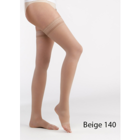 DIVIN ECLAT - Nude Effect - Bas Auto-fixants Long Pied Ouvert Beige 140 C2 - Taille L
