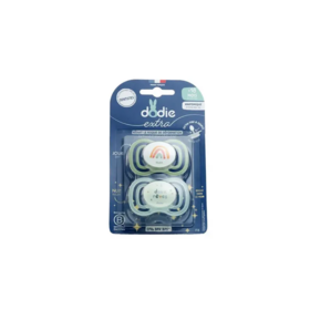 Dodie Extra Fine sucettes anatomiques silicone +18 mois lot de 2 – sucettes bébé confort bucco‑dentaire