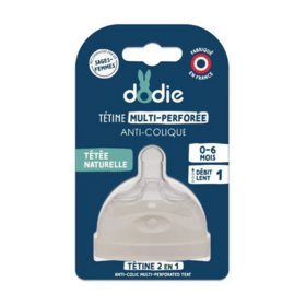 Dodie Tétine multi-perforée anti-colique 0-6 mois – tétine débit lent