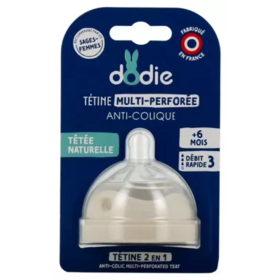 Dodie Tétine multi-perforée débit 3 – tétine biberon anti-colique