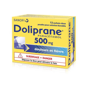 Doliprane 500 mg Paracétamol 12 sachets – Médicament paracétamol contre douleurs et fièvre