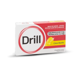 Drill Pastilles Maux de Gorge Citron Menthe 24 pastilles