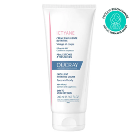 Ducray Ictyane crème émolliente nutritive peaux sèches à très sèches 200 ml nutrition intense & confort durable