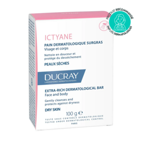 Ducray Ictyane pain dermatologique surgras visage et corps 100 g peaux sèches & nettoyage doux