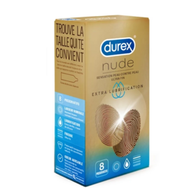 Durex Nude Extra Lubrification 8 Préservatifs