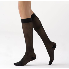 DYNAVEN - Pure - Chaussettes de Contention Transparentes Normales Noir C2 - Taille S 