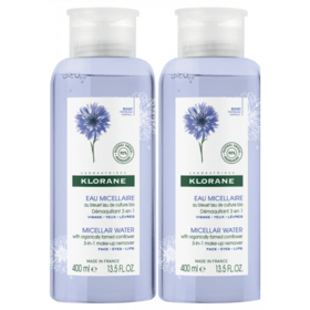 Eau Micellaire Démaquillante 3 en 1 au Bleuet - Lot de 2 x 400 ml