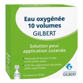 Gilbert  Eau Oxygénée 10 Volumes Unidoses 10 ml x 10 unidoses