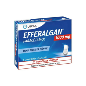 Efferalgan 1000 mg - 8 comprimés pelliculés – Médicament contre la douleur et la fièvre