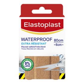 Elastoplast Pansements Waterproof Extra Résistant - 8 Bandes à découper 10 x 6cm