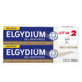 Elgydium Dentifrice Gel Multi Action Gel Dentifrice au Fluorinol 2 x 75 ml