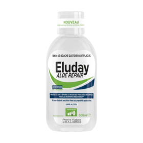 Eluday Aloe Repair bain de bouche 500 ml — soin antiplaque et réparation des muqueuses