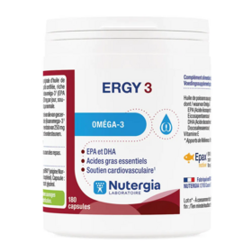 Ergy 3 Oméga-3 EPA DHA 180 capsules