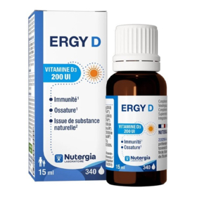 Nutergia Ergy D vitamine D3 200 UI par goutte 15 ml – dès la naissance
