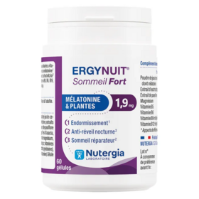Nutergia ErgyNuit® Sommeil fort 60 gélules – endormissement rapide et sommeil réparateur – cure de 1 mois