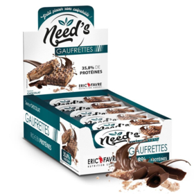 Eric Favre Gaufrettes protéinées Need's Chocolat – 12 sachets de 2 gaufrettes