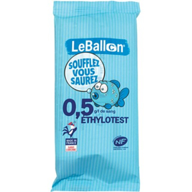 Ethylotest classique 0,5G/L sans chrome à usage unique